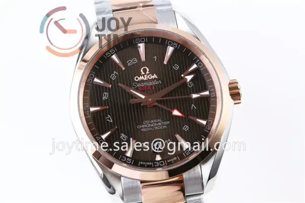 Omega Aqua Terra 150M GMT  VSF 1:1 Best Edition SS 43mm RG Bezel SS/RG Bracelet Super Clone A8605