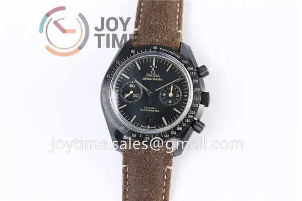 Omega Speedmaster "Dark Side of The Moon" OMF 1:1 Best Edition Ceramic 44mm Leather Strap A9300