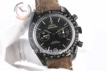 Omega Speedmaster "Dark Side of The Moon" OMF 1:1 Best Edition Ceramic 44mm Leather Strap A9300