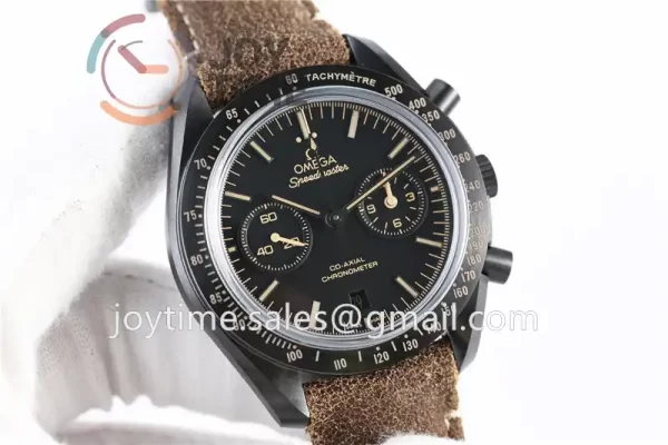 Omega Speedmaster "Dark Side of The Moon" OMF 1:1 Best Edition Ceramic 44mm Leather Strap A9300