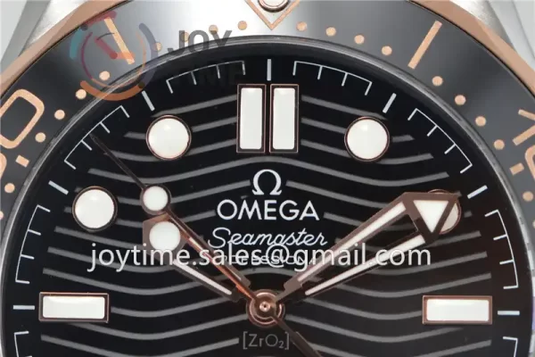 Omega Seamaster Diver 300M VSF 1:1 Best Edition SS 42mm RG Bezel Rubber Strap Super Clone A8800