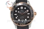 Omega Seamaster Diver 300M VSF 1:1 Best Edition SS 42mm RG Bezel Rubber Strap Super Clone A8800