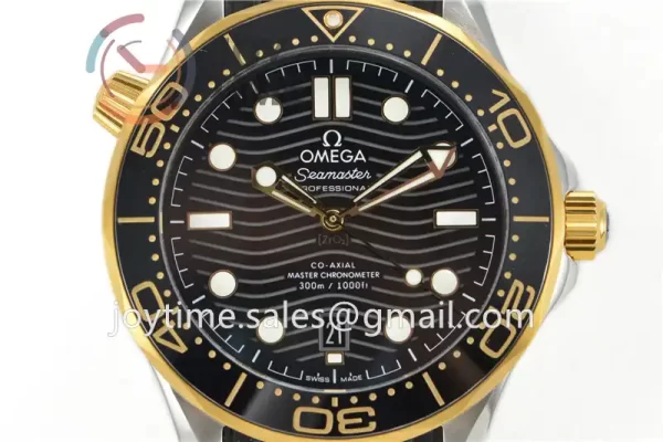 Omega Seamaster Diver 300M VSF 1:1 Best Edition SS 42mm YG Bezel Rubber Strap Super Clone A8800