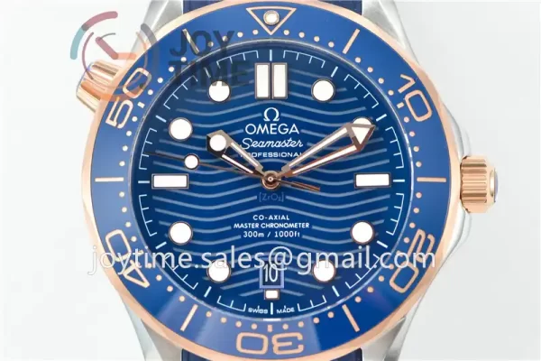 Omega Seamaster Diver 300M VSF 1:1 Best Edition SS 42mm RG Bezel Rubber Strap Super Clone A8800