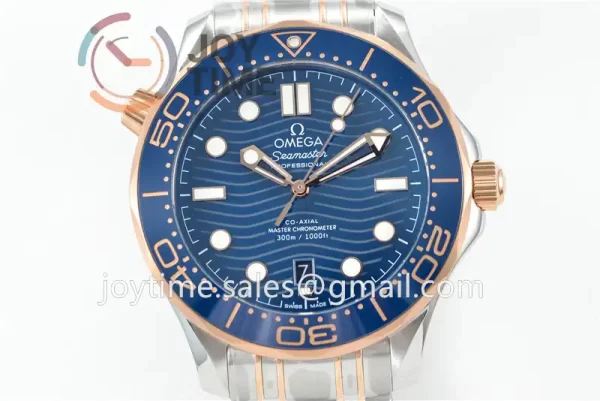 Omega Seamaster Diver 300M VSF 1:1 Best Edition SS 42mm RG Bezel SS/RG Bracelet Super Clone A8800