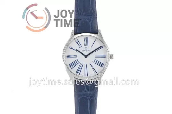 Omega De Ville Tresor Ladies 1:1 Best Edition SS 36mm Leather Strap Quartz (7Colors)