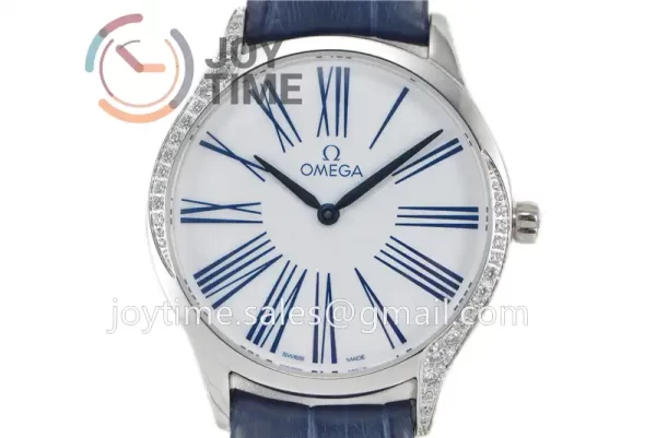 Omega De Ville Tresor Ladies 1:1 Best Edition SS 36mm Leather Strap Quartz (7Colors)