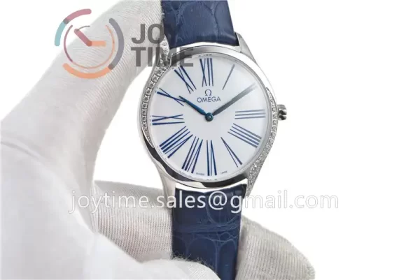 Omega De Ville Tresor Ladies 1:1 Best Edition SS 36mm Leather Strap Quartz (7Colors)