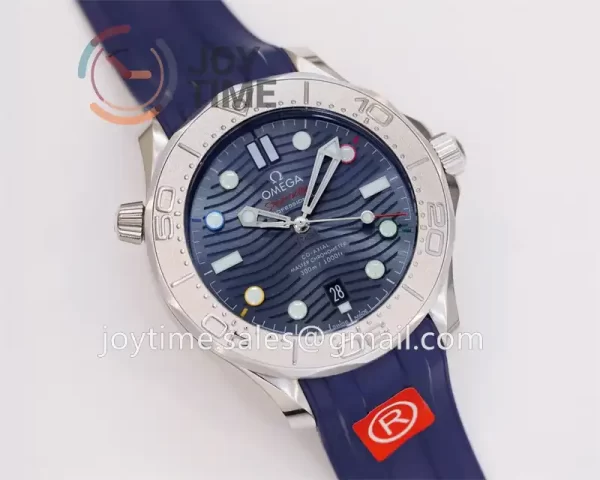 Omega Seamaster Diver 300M Beijing Winter Olympics Special Edition ORF 1:1 Best Edition SS 42mm Rubber Strap Super Clone A8800