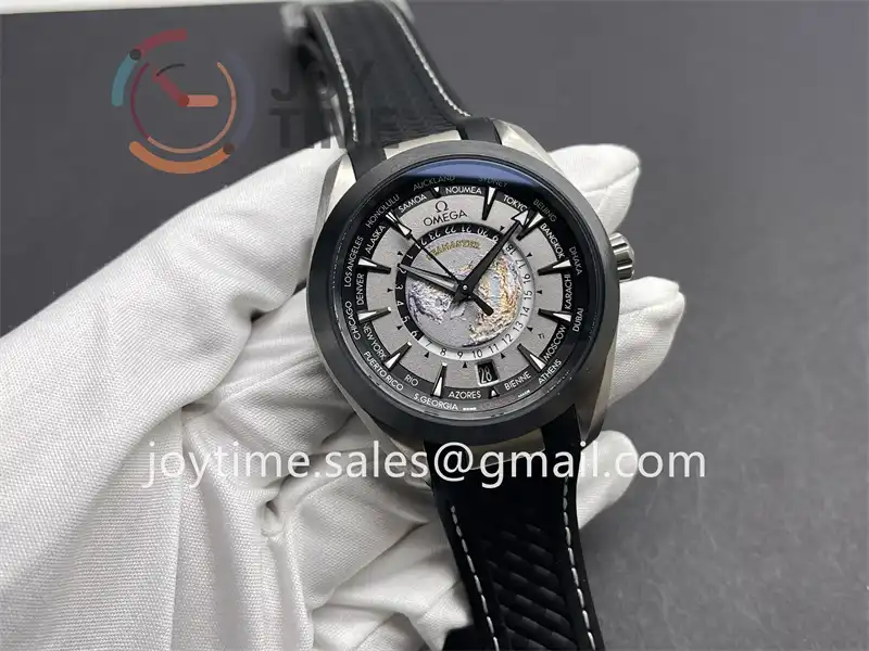 Omega Aqua Terra Worldtimer VSF 1:1 Best Edition SS 43mm Rubber Strap Super Clone A8938