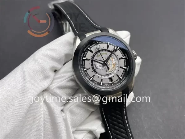 Omega Aqua Terra Worldtimer VSF 1:1 Best Edition SS 43mm Rubber Strap Super Clone A8938