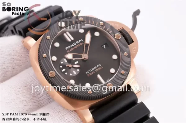 Panerai Pam01070 SBF 1:1 Best Edition RG 44mm Carbotech Bezel Rubber Strap P900