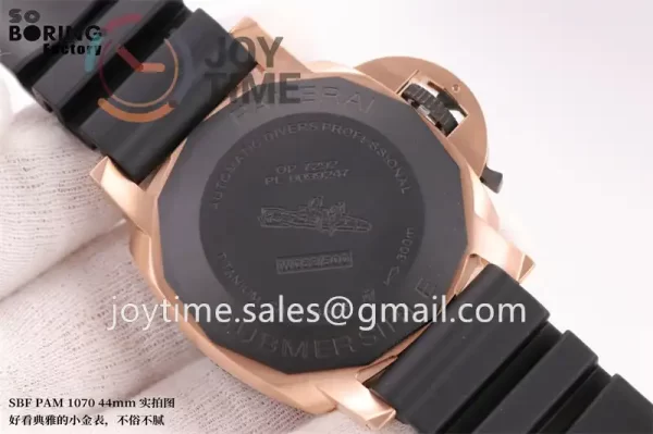 Panerai Pam01070 SBF 1:1 Best Edition RG 44mm Carbotech Bezel Rubber Strap P900