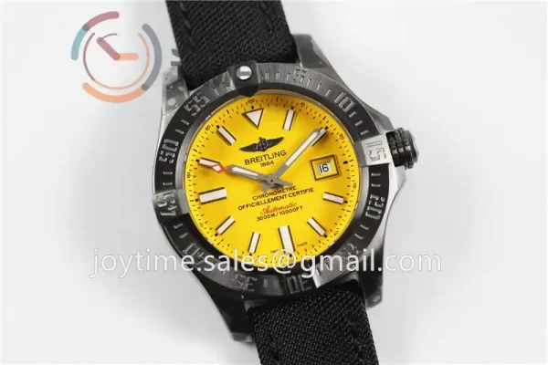 Breitling Avenger II Seawolf PVD GF 1:1 Best Edition PVD 45mm Nylon Strap A2824