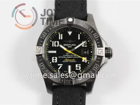 Breitling Avenger II Seawolf PVD GF 1:1 Best Edition PVD 45mm Nylon Strap A2824