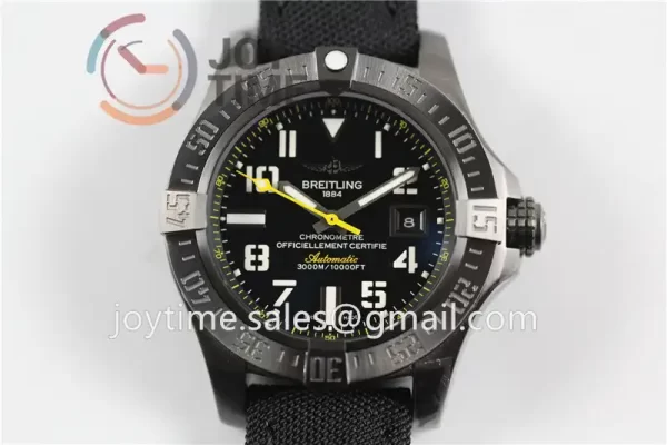 Breitling Avenger II Seawolf PVD GF 1:1 Best Edition PVD 45mm Nylon Strap A2824