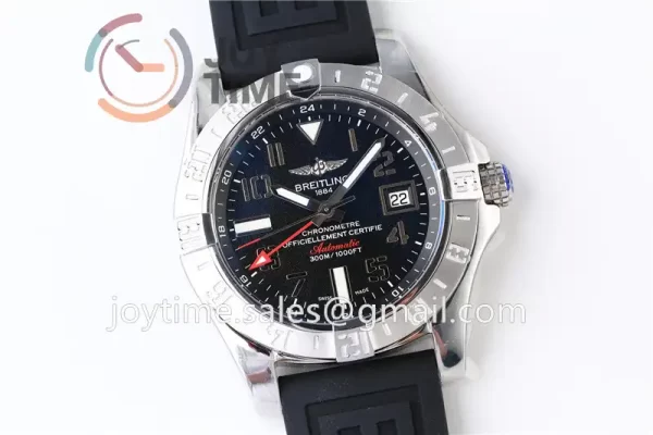 Breitling Avenger II Seawolf GMT GF 1:1 Best Edition SS 43mm Rubber Strap A2836