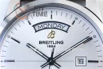 Breitling Transocean Day & Date 1:1 Best Edition SS 43mm Leather Strap A2824