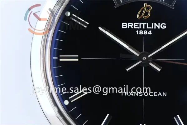 Breitling Transocean Day & Date 1:1 Best Edition SS 43mm Leather Strap A2824