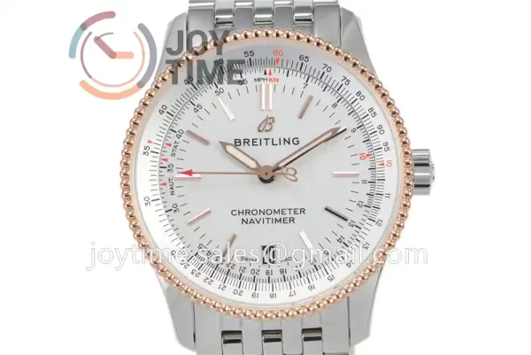 Breitling Navitimer DJF 1:1 Best Edition SS 38mm RG Bezel SS Bracelet SW200 Free lizard leather strap