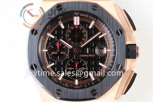 Audemars Piguet Royal Oak Offshore 44mm 1:1 Best Edition RG Ceramic Bezel Rubber Strap A3126