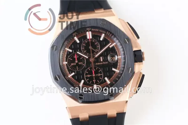 Audemars Piguet Royal Oak Offshore 44mm 1:1 Best Edition RG Ceramic Bezel Rubber Strap A3126