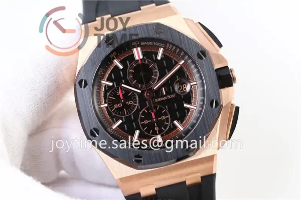 Audemars Piguet Royal Oak Offshore 44mm 1:1 Best Edition RG Ceramic Bezel Rubber Strap A3126