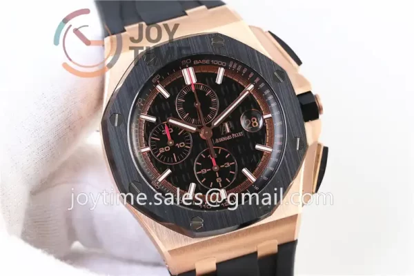 Audemars Piguet Royal Oak Offshore 44mm 1:1 Best Edition RG Ceramic Bezel Rubber Strap A3126