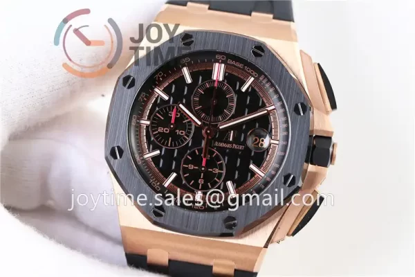 Audemars Piguet Royal Oak Offshore 44mm 1:1 Best Edition RG Ceramic Bezel Rubber Strap A3126