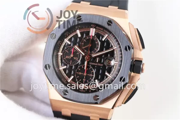 Audemars Piguet Royal Oak Offshore 44mm 1:1 Best Edition RG Ceramic Bezel Rubber Strap A3126