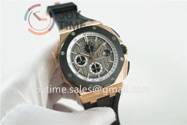 Audemars Piguet Royal Oak Offshore 44mm 1:1 Best Edition RG Ceramic Bezel Rubber Strap A3126