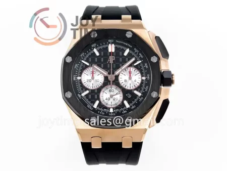 Audemars Piguet Royal Oak Offshore 44mm APF 1:1 Best Edition RG Ceramic Bezel Rubber Strap A3126