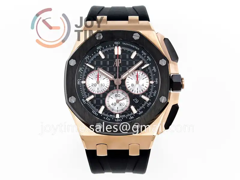 Audemars Piguet Royal Oak Offshore 44mm APF 1:1 Best Edition RG Ceramic Bezel Rubber Strap A3126