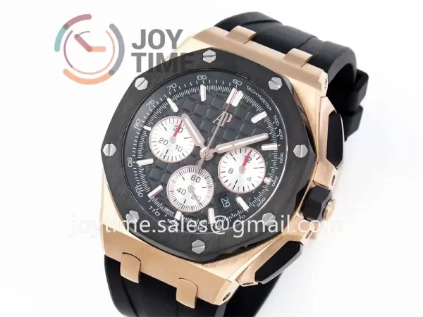 Audemars Piguet Royal Oak Offshore 44mm APF 1:1 Best Edition RG Ceramic Bezel Rubber Strap A3126