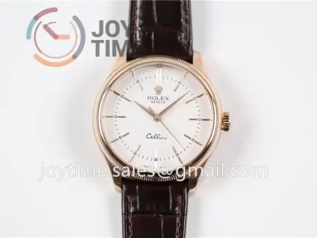 Rolex Cellini 50505 1:1 Best Edition RG Leather Strap A3132