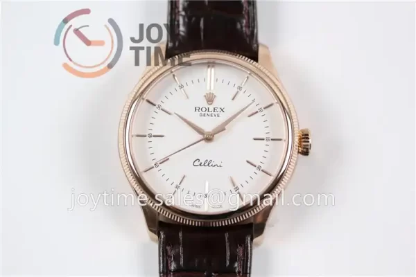 Rolex Cellini 50505 1:1 Best Edition RG Leather Strap A3132