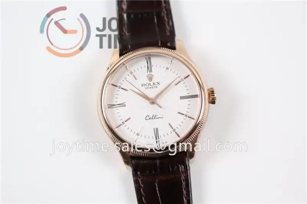 Rolex Cellini 50505 1:1 Best Edition RG Leather Strap A3132