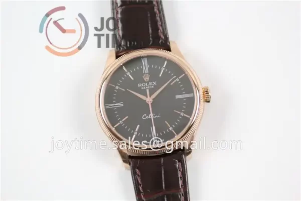 Rolex Cellini 50505 1:1 Best Edition RG Leather Strap A3132