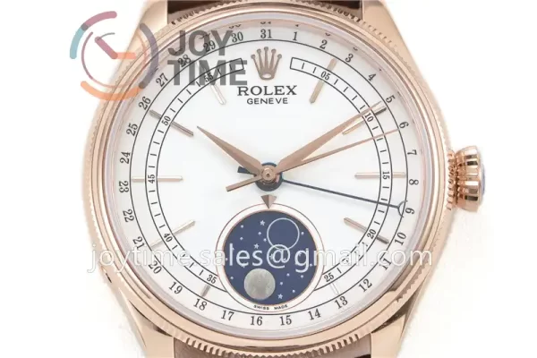 Rolex Cellini 50535 Moonphase 1:1 Best Edition RG Leather Strap A3195