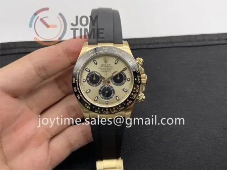 Rolex Daytona 116518 Clean 1:1 Best Edition YG 40mm Ceramic Bezel Rubber Strap A4130