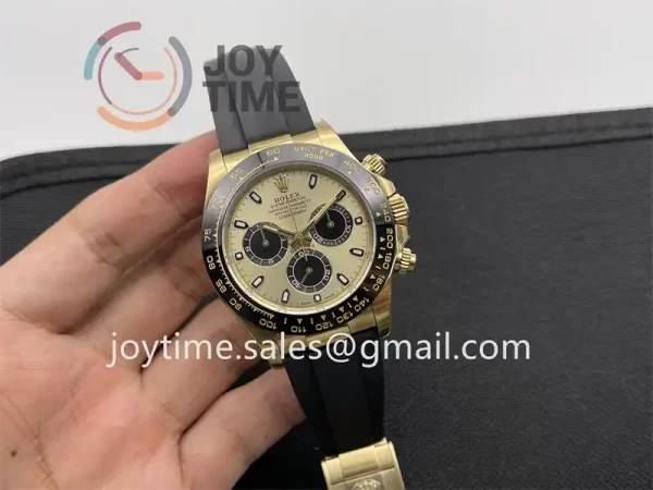 Rolex Daytona 116518 Clean 1:1 Best Edition YG 40mm Ceramic Bezel Rubber Strap A4130