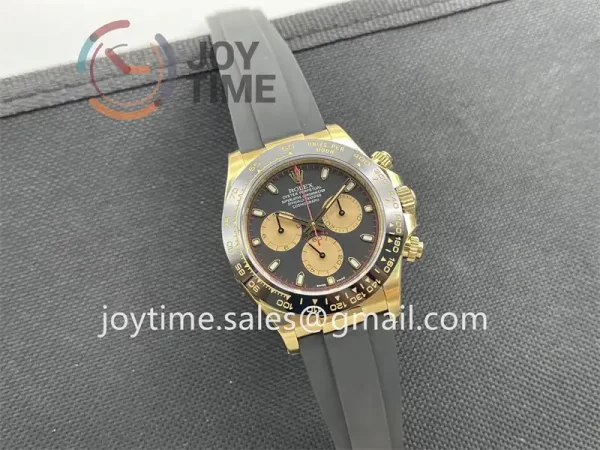 Rolex Daytona 116518 Clean 1:1 Best Edition YG 40mm Ceramic Bezel Rubber Strap A4130