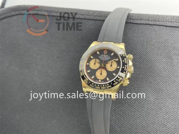 Rolex Daytona 116518 Clean 1:1 Best Edition YG 40mm Ceramic Bezel Rubber Strap A4130