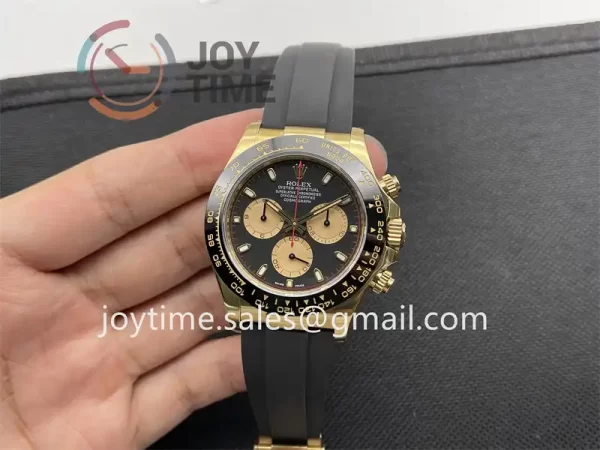 Rolex Daytona 116518 Clean 1:1 Best Edition YG 40mm Ceramic Bezel Rubber Strap A4130