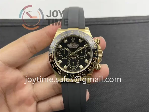 Rolex Daytona 116518 Clean 1:1 Best Edition YG 40mm Ceramic Bezel Rubber Strap A4130