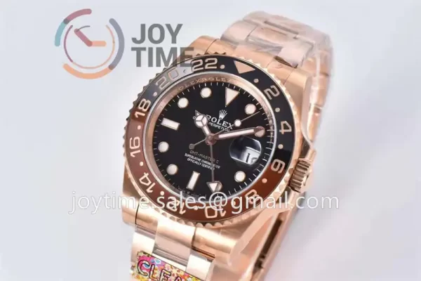 Rolex GMT Master II 126715CHNR Clean 1:1 Best Edition RG 40mm Black/Brown Ceramic Bezel RG Bracelet VR3186