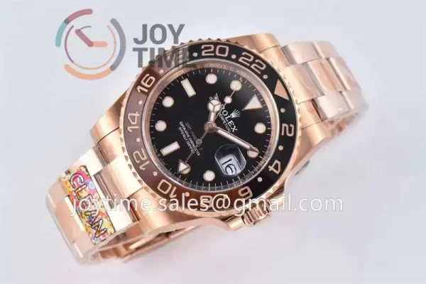 Rolex GMT Master II 126715CHNR Clean 1:1 Best Edition RG 40mm Black/Brown Ceramic Bezel RG Bracelet VR3186