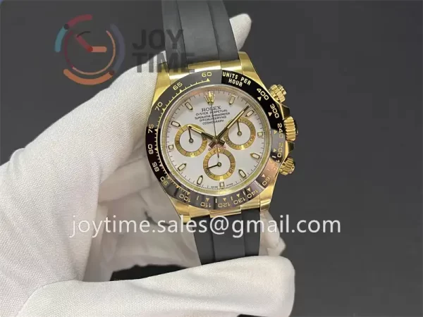 Rolex Daytona 116518 Clean 1:1 Best Edition YG 40mm Ceramic Bezel Rubber Strap A4130