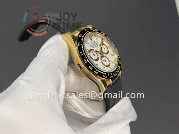 Rolex Daytona 116518 Clean 1:1 Best Edition YG 40mm Ceramic Bezel Rubber Strap A4130