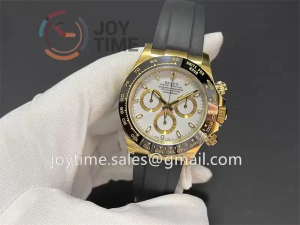 Rolex Daytona 116518 Clean 1:1 Best Edition YG 40mm Ceramic Bezel Rubber Strap A4130